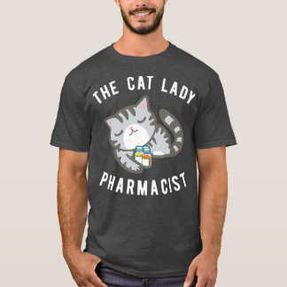 T-shirt Grey Tabby Chat Pharmaciste Kitty Druggist Tee