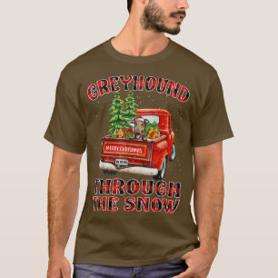 T-shirt Greyhound à travers la neige Camion de Noël Plaid
