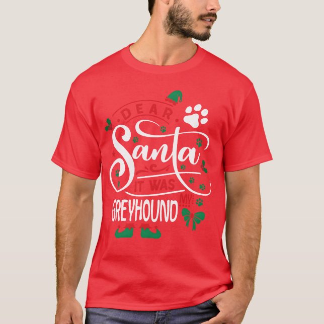 T-shirt Greyhound Chien de Noël Chien de race cadeau garço (Devant)