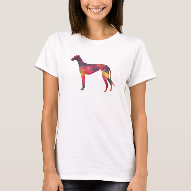T-shirt Greyhound Chien Motif géométrique Silhouette Multi (Devant)
