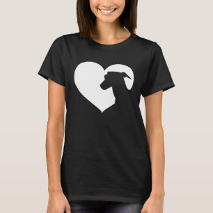 T-shirt Greyhound Coeur de chien Silhouette Greyhound