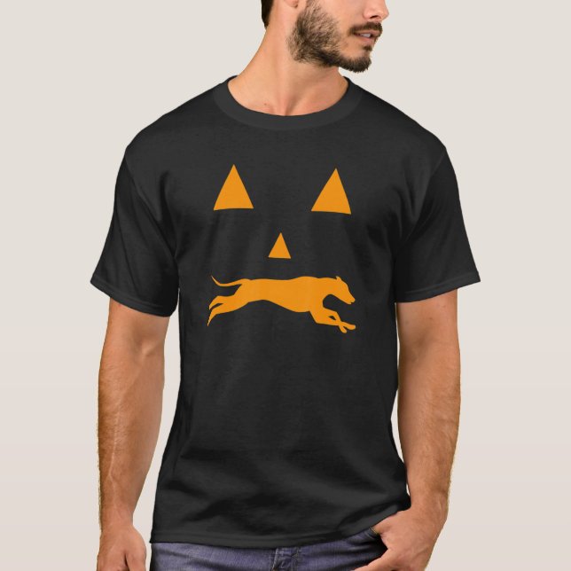 T-shirt Greyhound Halloween Éffrayant visage chien classiq (Devant)