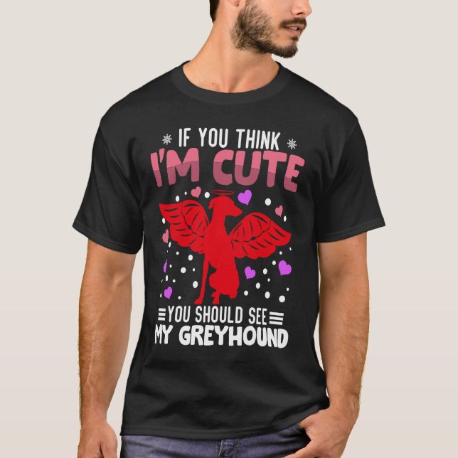T-shirt Greyhound Heart Valentine's Day Animal For Womens  (Devant)