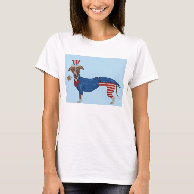 T-shirt Greyhound Oncle Sam (Devant)