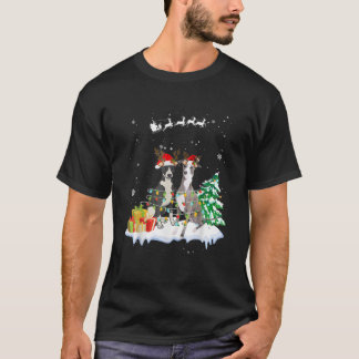 T-shirt Greyhound Père Noël Christmas Tree Light Pyjama Ch