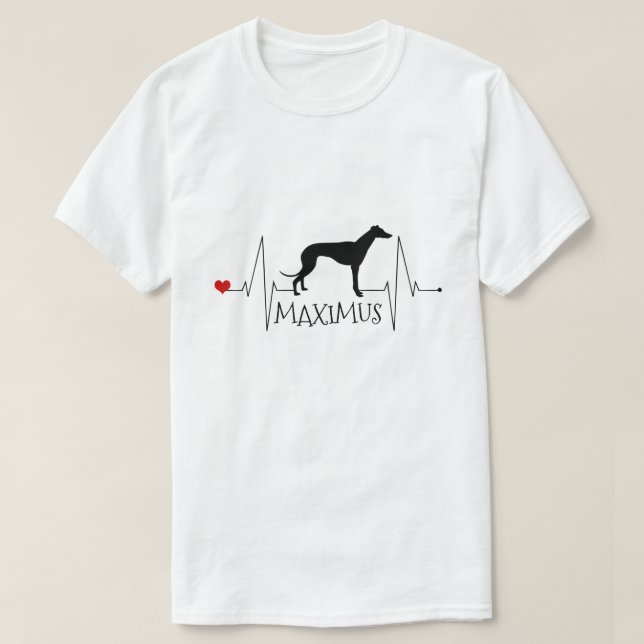 T-shirt Greyhound personnalisé Whippet Love Chien Coeur Be (Design devant)