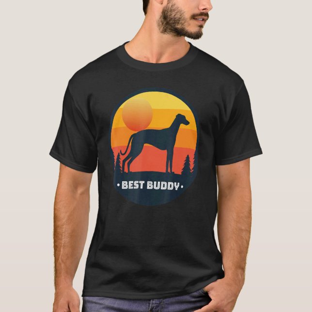 T-shirt Greyhound Windhound Retro 16 (Devant)