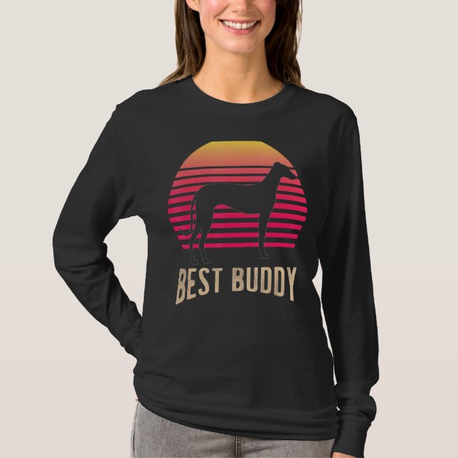 T-shirt Greyhound Windhound Retro 2 (Devant)