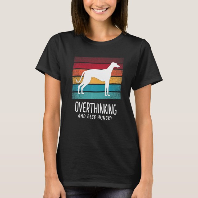 T-shirt Greyhound Windhound Retro 8 (Devant)