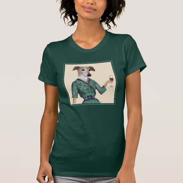 T-shirt Greyhound Wine Snob (Devant)