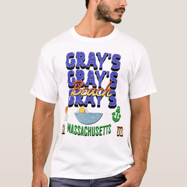 T-shirt Grey's Beach, Yarmouth, Massachusetts (Devant)