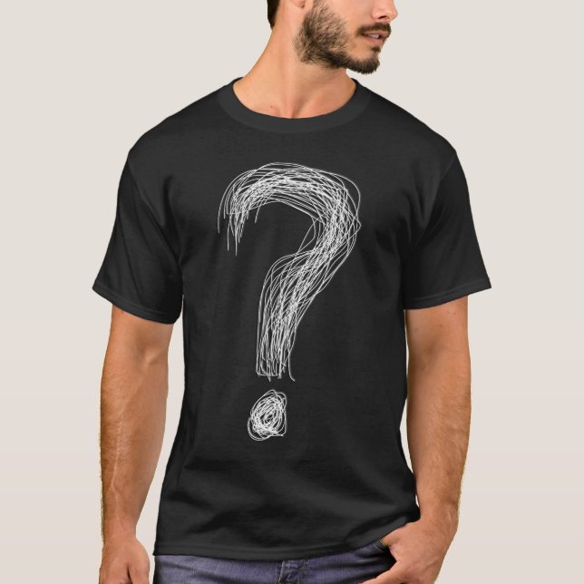 T-shirt Gribouillis confus point d'interrogation chaos sur (Devant)