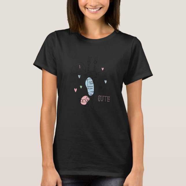 T-shirt Griffes de chat qui grimpent Miaou Mignon (Devant)