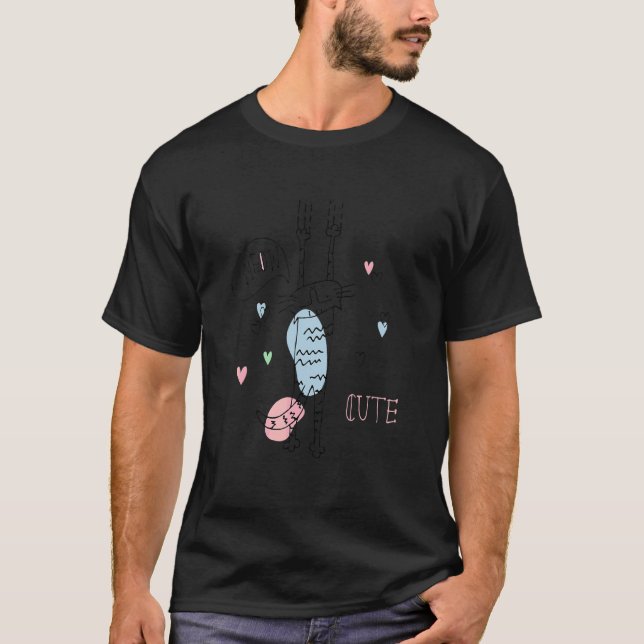 T-shirt Griffes de chat qui grimpent Miaou Mignon (Devant)