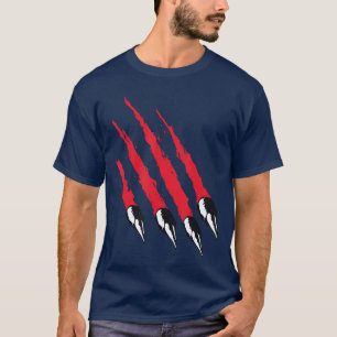 T-shirt Griffes de patte de loup-garou sanglantes Costume