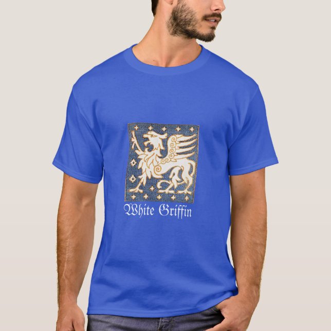 T-SHIRT GRIFFIN D'IMAGINAIRE BLANC EN BLEU (Devant)