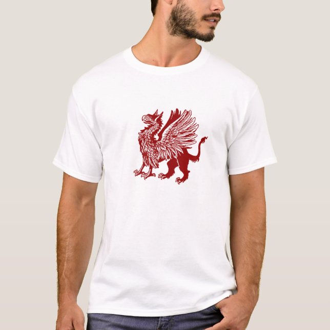 T-shirt Griffon rouge - conception médiévale (Devant)
