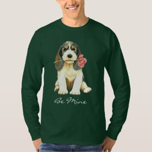 T-shirt Griffon Vendeen de basset de rose de Valentine