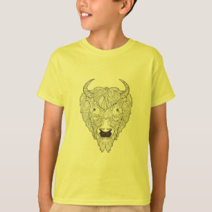 T-shirt Griffonnage de tête de bison