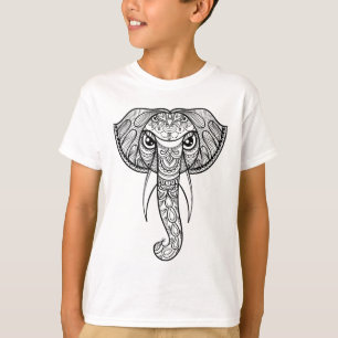 T-shirt Griffonnage de tête d'éléphant