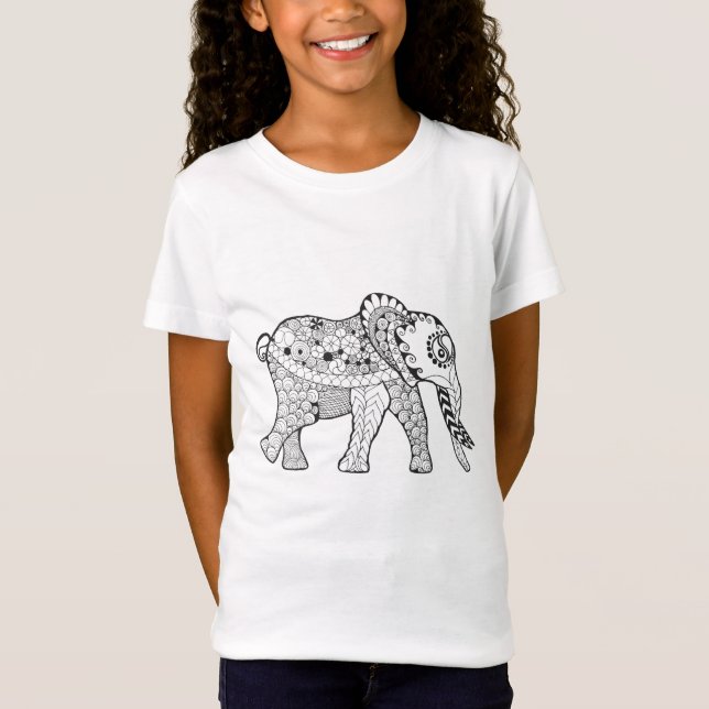 T-Shirt Griffonnage d'éléphant (Devant)