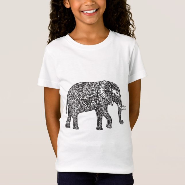 T-Shirt Griffonnage d'éléphant d'imaginaire (Devant)