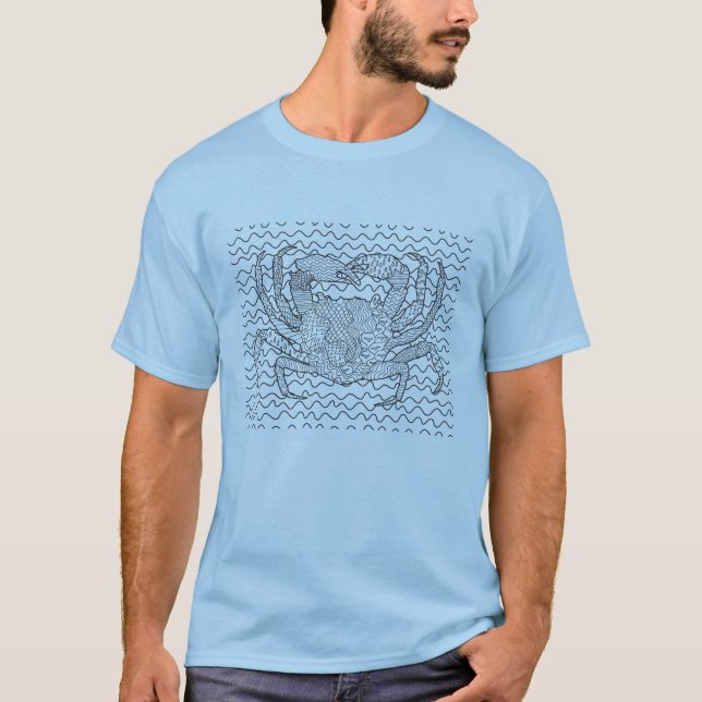 T-shirt Griffonnage détaillé de crabe de mer (Devant)