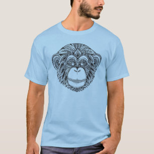 T-shirt Griffonnage d'Illustartion de singe