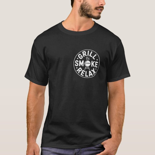 T-shirt Gril Fumée Détente Citation BBQ (Devant)