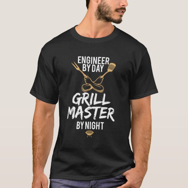 T-shirt Grill Barbecue Master Engineer Funny Barbecue Cade (Devant)