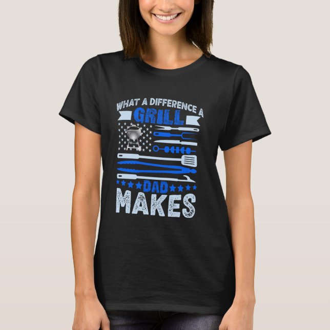 T-shirt Grill BBBQ Grillades Fumer Viande (Devant)