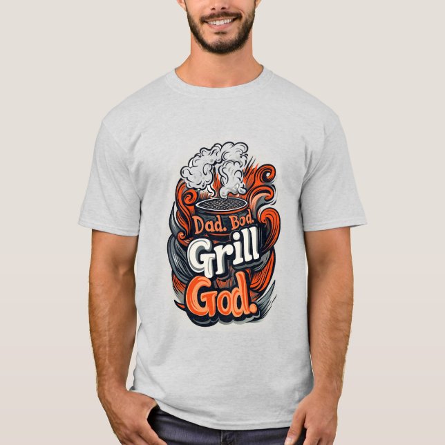 T-shirt Grill BBQ corps de papa cool (Devant)