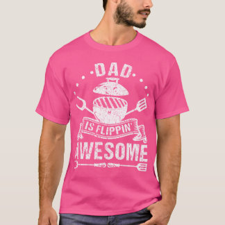 T-shirt Grill Grandpa Est Flippin Awesome Grillades Pères