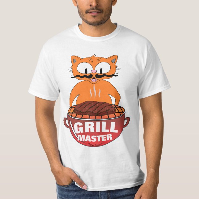 T-shirt GRILL MASTER Señor Gato™ Grilling BQ Drôle (Devant)