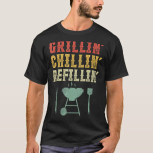 T-shirt Grill Papa Grill Chilling Remplissage Vintage