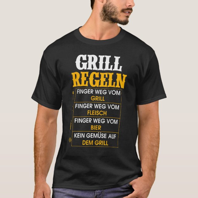 T-shirt Grill Regeln Kein Gemüchen   Grill Saying (Devant)