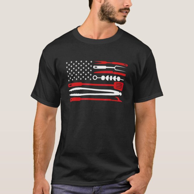 T-shirt Grill Tools American Flag (Devant)