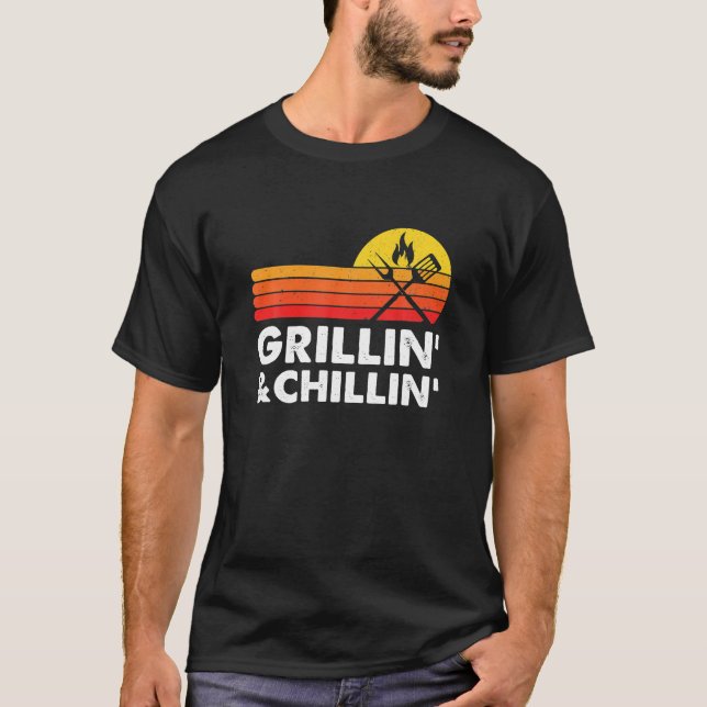T-shirt Grillades Et Fumée Fumée Viande BBQ Cadeau Accueil (Devant)