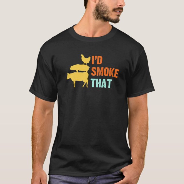T-shirt Grillades Je fumerais BBQ Grill Master Jardin Chef (Devant)
