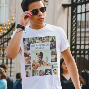 T-shirt Grille photo personnalisée et texte personnalisé