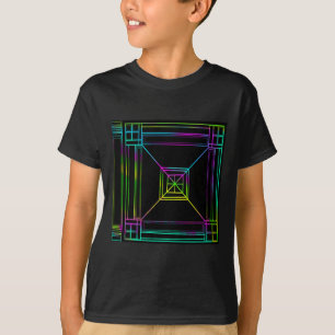 T-shirt Grille technologique arc-en-ciel néon