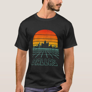 T-shirt Grille Vaporwave Dallas Texas Skyline Pride