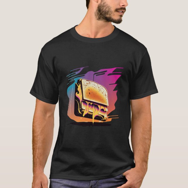 T-shirt Grilled Cheese Synthwave 80s Retrowave Aesthetic (Devant)