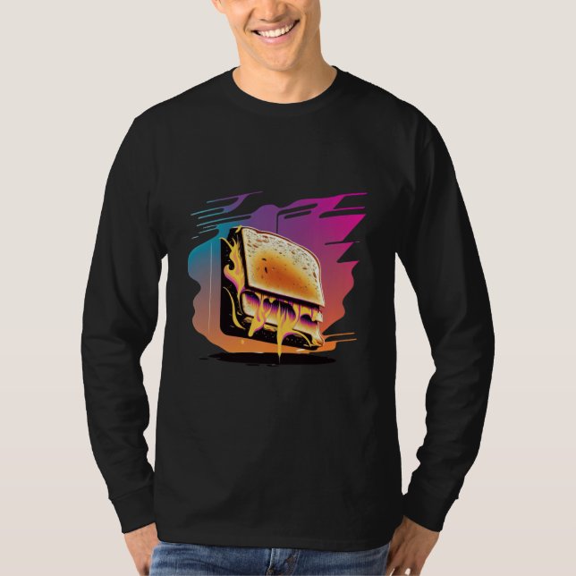 T-shirt Grilled Cheese Synthwave 80s Retrowave Aesthetic (Devant)