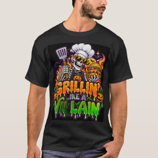 T-shirt Griller Comme Un Chef Squelette Méchant BBQ