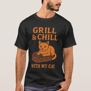 T-shirt Grillez et Détendez-Vous Avec Mon Chat Steak Renco