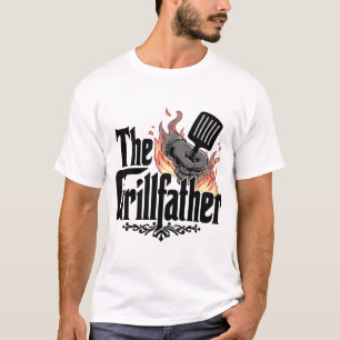 T-shirt Grillfather Funny BBQ Grill Master Design