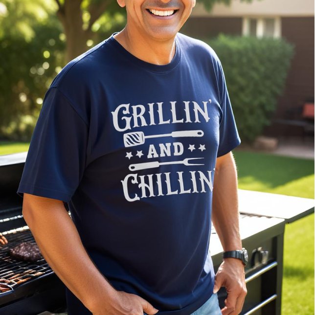 T-shirt Grillin and Chillin BBQ (Grillin' And Chillin' BBQ shirt)