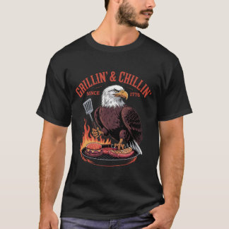 T-shirt Grillin' & Chillin' depuis 1776 - Aigle patriotiqu