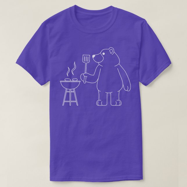 T-shirt Grilling Bear Funny Barbecue Camper Nature Premium (Design devant)